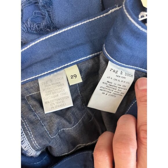Rag & Bone The Dre Custom Dyed Destroyed Jeans in Indigo Royal Blue SZ 29 NWT - Picture 10 of 10